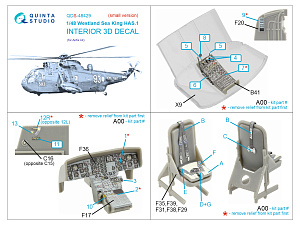 Westland Sea King HAS.1 3D-Printed & coloured Interior on decal paper (Airfix) (Small version)