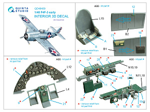 F4F-3 early 3D-Printed & coloured Interior on decal paper (Eduard)