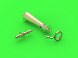 Aircraft detailing sets (brass) 1/72 PZL P.11A/P.11B/P.11C - details set - wz. 33 machine gun barrels, gunsight and Venturi Tube 