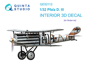 Pfalz D.III 3D-Printed & coloured Interior on decal paper (Roden)