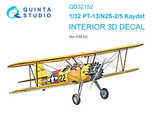 PT-13/N2S-2/5 Kaydet 3D-Printed & coloured Interior on decal paper (ICM)