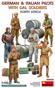 Figures (resin) 1/48 German&Italian Pilots w/ Dal Soldiers (6 fig) (MiniArt)