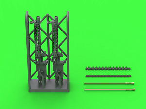 Aircraft detailing sets (resin) 1/48 German WW I machine gun Spandau LMG 08/15 (2 pcs) - with SHORT charging handle - complete guns incl. 3D resin & brass parts
