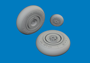 Additions (3D resin printing) 1/48 Henschel Hs-129B wheels 1/48 (designed to be used with Takom kits)