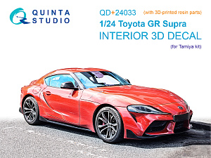 Toyota GR Supra Custom 3D-Printed & coloured Interior on decal paper (Tamiya) (with 3D-printed resin parts) 