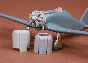Additions (3D resin printing) 1/72 Fiat G.50 Engine + cowling set (designed to be used with Fly kits)[Fiat G.50bis/AS]
