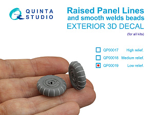 Raised panel lines and smooth welds, Low relief (for all kits)