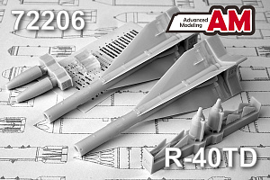 Additions (3D resin printing) 1/72 R-40TD Air to Air missile (Advanced Modeling) 