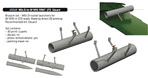 Additions (3D resin printing) 1/72 WGr.21 for Messerschmitt Bf-109G 3D-Printed (designed to be used with Eduard kits) 