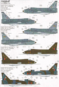 Decal 1/72 BAC/EE Lightning T.4/T.5 Part 2 (11) (Xtradecal)