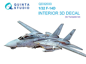 F-14D 3D-Printed & coloured Interior on decal paper (Trumpeter)