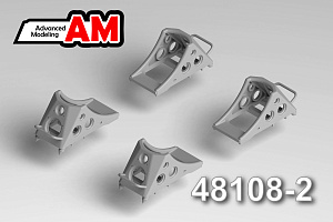 Additions (3D resin printing) 1/48 Set of chassis wheel pads type 2 "narrow" (6 pieces) (Advanced Modeling) 