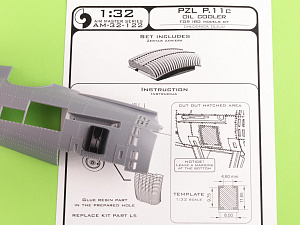 Aircraft detailing sets (brass) 1/32 PZL P.11 - oil cooler (designed to be used with IBG Models kits) 