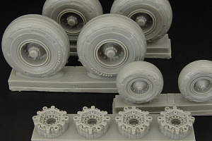 Additions (3D resin printing) 1/48 Lockheed C-130 Hercules Wheels (designed to be used with Italeri kits)