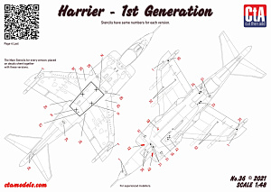 Decal 1/48 BAe Harrier - 1st Generations & Two Seater (Cut then Add)