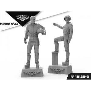 Figures (resin) 1/48 PILOTS OF THE Russian Aerospace Forces (PPK-3, ZSH-7) Set No. 22-2 (Temp Models)
