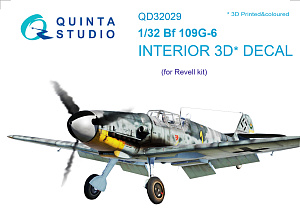 3D Декаль интерьера кабины Bf 109G-6 (для модели Revell)