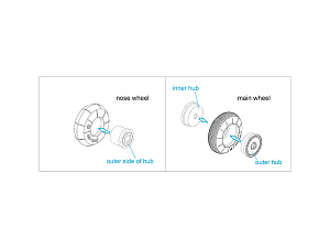 Ka-52 Wheels with separate hubs and weighted tires (Zvezda)