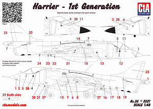 Decal 1/48 BAe Harrier - 1st Generations & Two Seater (Cut then Add)