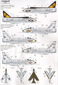 Decal 1/72 BAC/EE Lightning T.4/T.5 Part 2 (11) (Xtradecal)