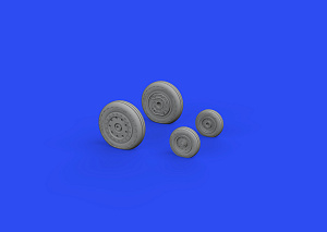 Additions (3D resin printing) 1/48 McDonnell F-4B Phantom wheels with weighted tyre effect (designed to be used with Tamiya kits)