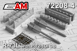 Additions (3D resin printing) 1/72 Aircraft guided missile R-73L with launcher P-72 (Advanced Modeling) 