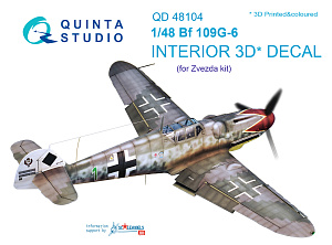  Bf 109G-6 3D-Printed & coloured Interior on decal paper (for Zvezda  kit)