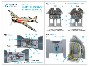 P-40N Warhawk 3D-Printed & coloured Interior on decal paper (Special Hobby)