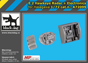 Additions (3D resin printing) 1/72 Grumman E-2C Hawkeye radar and electronics (designed to be used with Hasegawa kits) 