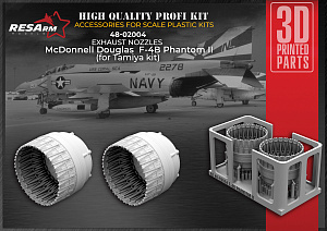 Additions (3D resin printing) 1/48 F-4B Phantom II Jet Nozzles (RESArm)