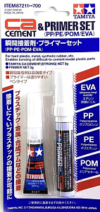 CA CEMENT & PRIMER SET (PP/PE/POM/EVA) (Tamiya) 