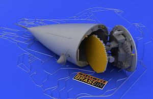 Additions (3D resin printing) 1/48 General-Dynamics F-16 radar late (designed to be used with Tamiya kits)