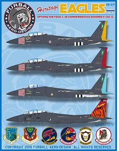 Decal 1/48 McDonnell F-15C/F-15E Heritage Eagles' (Furball Aero-Design)