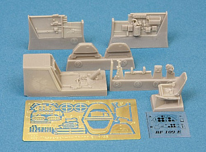 Additions (3D resin printing) 1/48 Messerschmitt Bf-109E cockpit set (HAS/TAM)