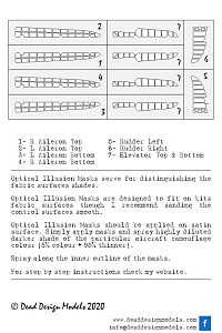 Kawanishi N1K1 Kyofu 3D/optical illusion paint mask for control surfaces (designed to be used with Tamiya kits)