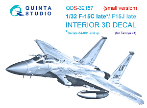 F-15C Late/F-15J late 3D-Printed & coloured Interior on decal paper (Tamiya) (small version)