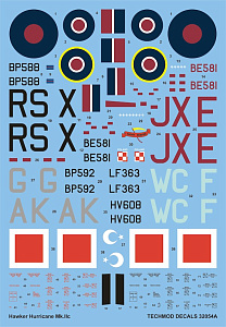 Decal 1/32  Hawker Hurricane Mk.IIC  (Techmod)