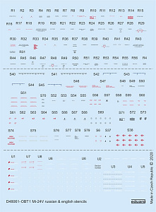 Decal 1/48 Mi-24V stencils Russian&English (ZVE)