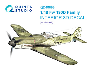 Fw 190D family 3D-Printed & coloured Interior on decal paper (Miniart)