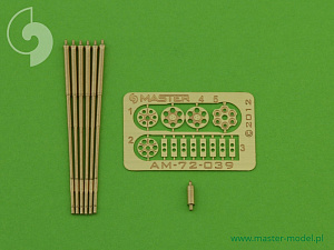 Aircraft detailing sets (brass) 1/72 M61 A1 Vulcan - Six-barrelled rotary 20mm cannon - turned barrels with etched barrel clamps 