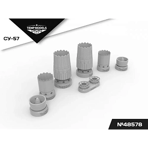 Additions (3D resin printing) 1/48 HIGHLY DETAILED EXHAUST NOZZLES SET TYPE-30 ON SU-57 (Temp Models)