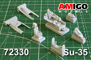 Additions (3D resin printing) 1/72 Su-35 aircraft cockpit with K-36D-5 ejection seat (Amigo Models) 