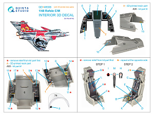 Dassault Rafale C/M 3D-Printed & coloured Interior on decal paper  (Revell) (with 3D-printed resin parts)