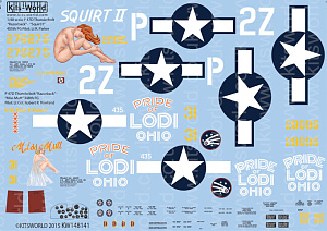 Decal 1/48 Republic P-47D Thunderbolt 'Razorback' (Kits-World)