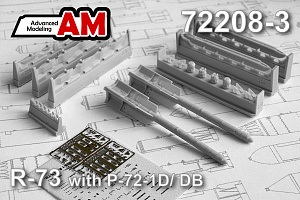 Additions (3D resin printing) 1/72 Aircraft guided missile R-73 with launcher P-72 (Advanced Modeling) 