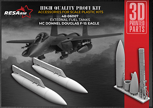 Additions (3D resin printing) 1/48 Additional MC Donnel Douglas F-15 Eagle fuel tanks (RESArm)