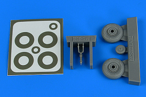 Additions (3D resin printing) 1/48 Macchi C.202 - late wheels & paint masks (designed to be used with Eduard kits and Hasegawa kits)