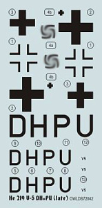 Decal 1/72 Heinkel He.219V-5 DH+PU four blades propeller (light version) (Owl Decals)