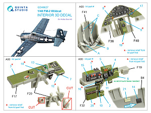 FM-2 Wildcat 3D-Printed & coloured Interior on decal paper (Hobby Boss)