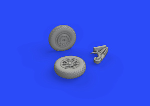 Additions (3D resin printing) 1/72 Grumman F6F-3/F6F-5 Hellcat wheels with weighted tyre effect (designed to be used with Eduard kits)